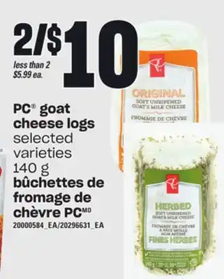Independent City Market Pc goat cheese logs, 140 g offer