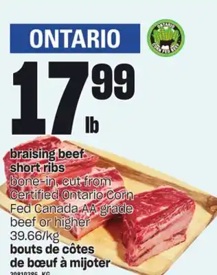 Independent City Market Braising beef short ribs offer