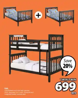 JYSK Vail solid rubberwood with dark espresso finish offer