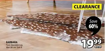 JYSK Barbara faux deerskin rug offer