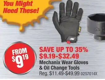 PartSource Mechanix wear gloves & oil change tools offer