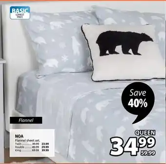 JYSK Noa flannel sheet set offer