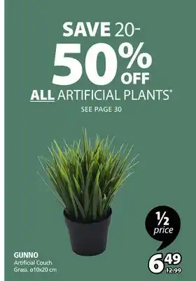 JYSK Gunno artificial couch grass offer