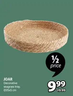 JYSK Joar decorative seagrass tray offer