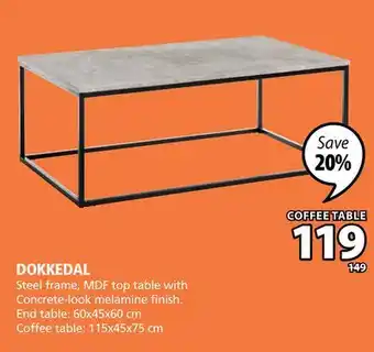 JYSK Dokkedal coffee table offer