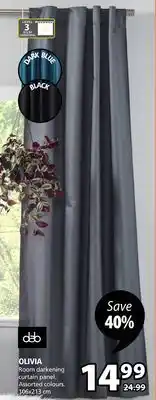 JYSK Olivia room darkening curtain panel offer