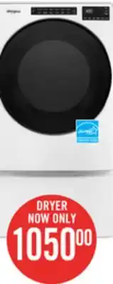 The Brick Whirlpool 7.4 cu. ft. electric dryer with wrinkle shield - ywed5605mw offer