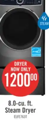 The Brick Electrolux 8 cu. ft. electric dryer - elfe763cat offer