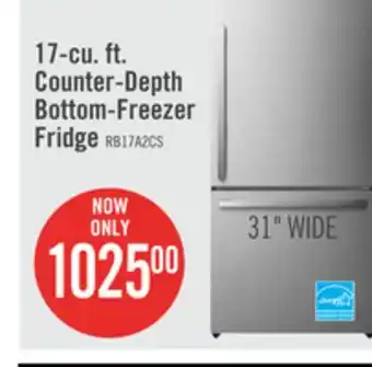The Brick Hisense 17 cu. ft. counter-depth bottom-mount refrigerator - rb17a2cse offer