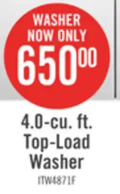 The Brick Inglis 4.0 cu. ft. top-load washer itw4871fw offer