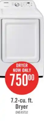The Brick Samsung 7.2 cu. ft. electric dryer with sensor dry - dve45t3200w/ac offer