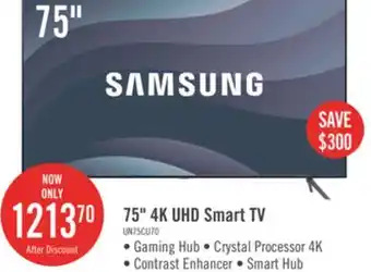 The Brick Samsung 75 cu7000 4k crystal uhd tv offer