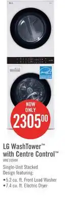 The Brick Lg washtower with 5.2 cu. ft. washer and 7.4 cu. ft. dryer - wke100hwa offer
