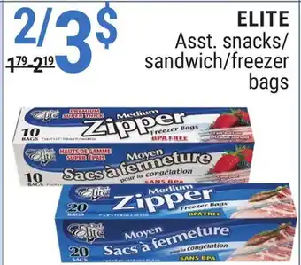Rossy Elite asst. snacks/ sandwich/freezer bags offer