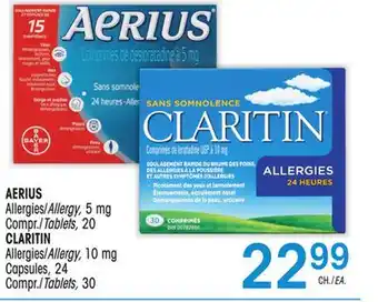 Uniprix Aerius allergies/allergy compr./tablets, claritin allergies/allergy, compr./tablets offer