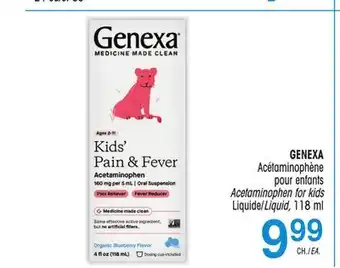 Uniprix Genexa acétaminophène pour enfants/acetaminophen for kids liquide/liquid offer