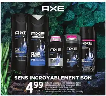 Uniprix Axe nettoyants corporels ou soins capillaires sélectionnés/selected body washes or hair care products, houppette pour la douc offer