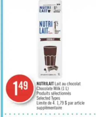 Pharmaprix Nutrilait chocolate milk (1 l) offer