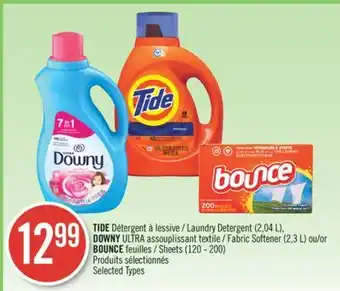 Pharmaprix Tide laundry detergent (2,04 l), downy ultra / fabric softener (2,3 l) or bounce sheets (120-200) offer