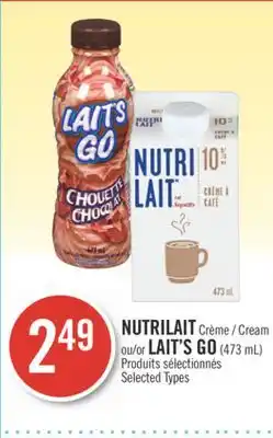 Pharmaprix Nutrilait cream or lait's go offer