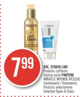 Pharmaprix Axe, studio line styling or pantene miracle intense rescue treatments offer