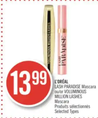 Pharmaprix L'oréal lash paradise mascara or voluminous million lashes offer