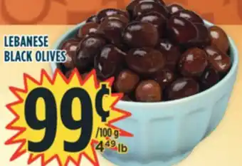 Marché Adonis Lebanese black olives offer
