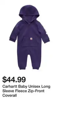Mark's Carhartt baby unisex long sleeve fleece zip-front coverall offer