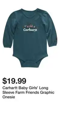 Mark's Carhartt baby girls' long sleeve farm friends graphic onesie offer