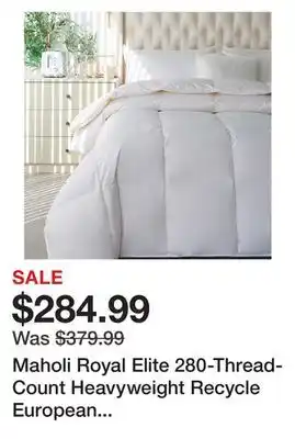 TSC Stores Maholi royal elite 280-thread-count heavyweight recycle european down duvet offer