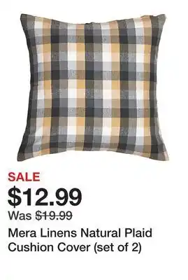 TSC Stores Mera linens natural plaid cushion cover (set of 2) offer