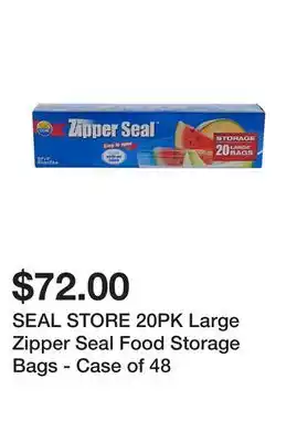 Dollarama Seal store 20pk large zipper seal food storage bags - case of 48 offer