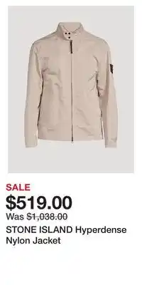 Holt Renfrew Stone island hyperdense nylon jacket offer