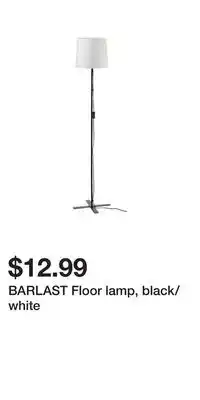 IKEA Barlast floor lamp, black/white offer