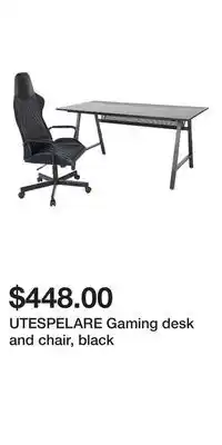 IKEA Utespelare gaming desk and chair, black offer