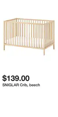 IKEA Sniglar crib, beech offer