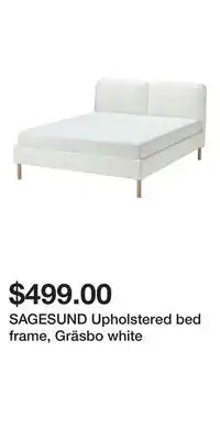 IKEA Sagesund upholstered bed frame, gräsbo white offer