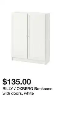 IKEA Billy / oxberg bookcase with doors, white offer