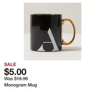 Chapters Indigo Monogram mug offer