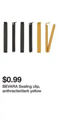 IKEA Bevara sealing clip, anthracite/dark yellow offer