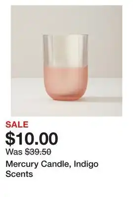 Chapters Indigo Mercury candle, indigo scents offer