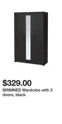 IKEA Brimnes wardrobe with 3 doors, black offer