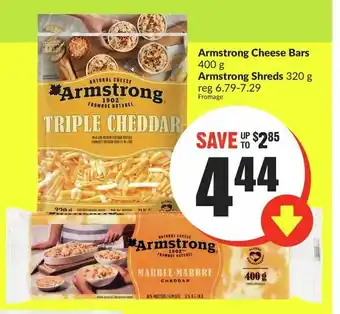 FreshCo Armstrong Cheese Bars 400g, Armstrong Shreds 320g offer