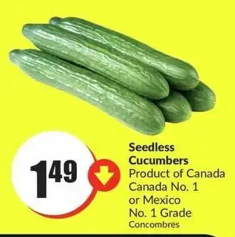 FreshCo Seedless Cucumbers offer