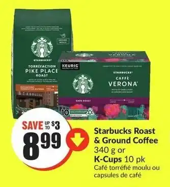 FreshCo Starbucks Roast & Ground Coffee 340g or K-Cups 10 pk offer