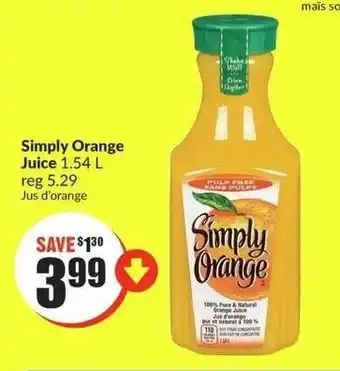FreshCo Simply Orange Juice 1.54L offer