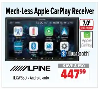 2001 Audio Video Alpine mech-less apple carplay receiver offer