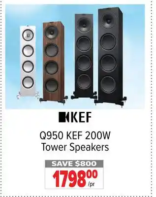 2001 Audio Video Kef 200w tower speakers offer