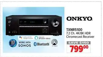2001 Audio Video Onkyo 7.2 ch. 4k/8k hdr chromecast receiver offer