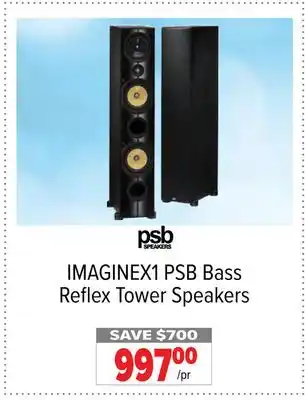 2001 Audio Video Psb bass reflex tower speakers offer